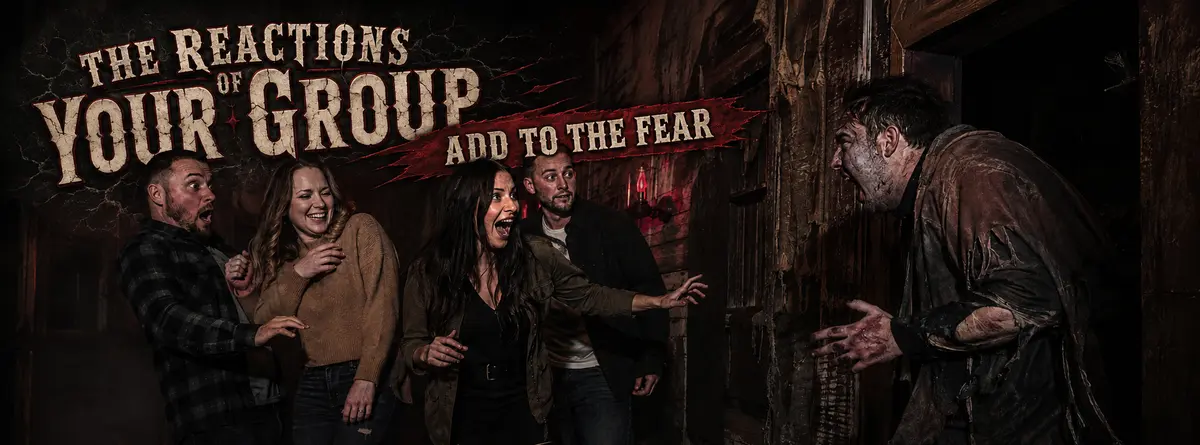 The reactions of your group add to the haunted house fear