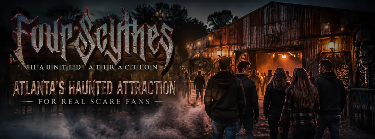 Four Scythes Haunted Attraction entrance for Atlanta-area scare fans
