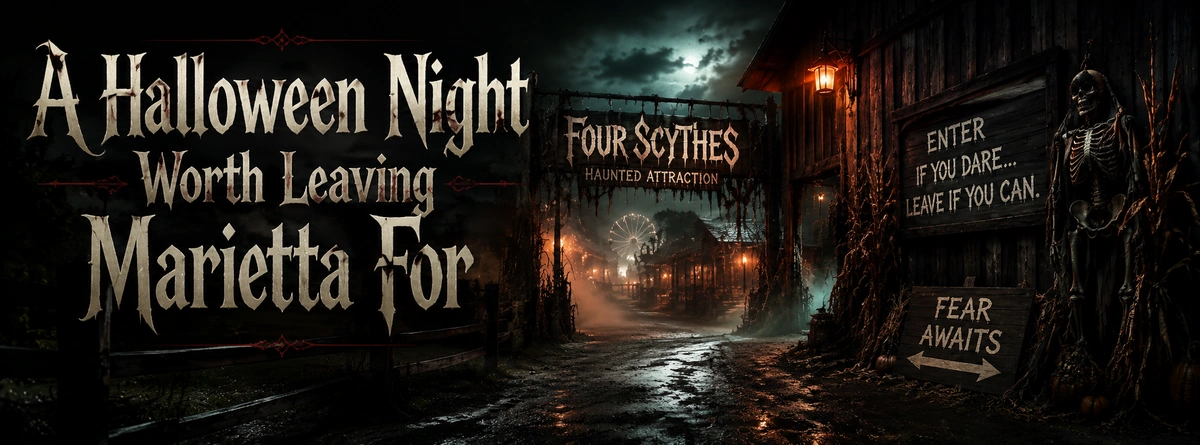 Dark Halloween attraction experience for visitors traveling from Marietta Georgia
