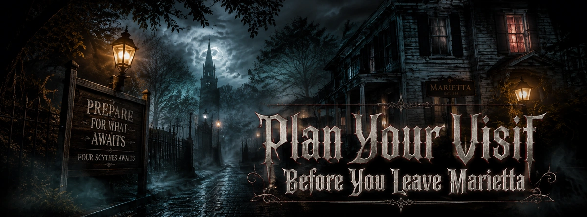 Visitors planning a trip from Marietta to Four Scythes Haunted Attraction in Cumming Georgia