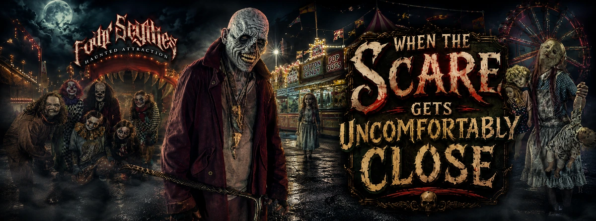 Scary Four Scythes character at a North Georgia haunted attraction